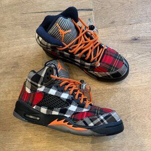 Air Jordan 5 Retro Plaid limited Sneakers Multicolor Black/Orange Size 4